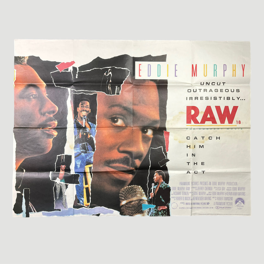 1987 Eddie Murphy Raw UK Quad Poster