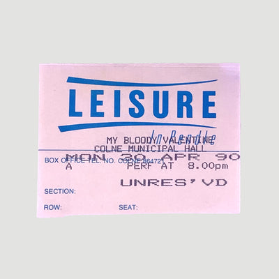 1990 My Bloody Valentine Original Ticket Stub