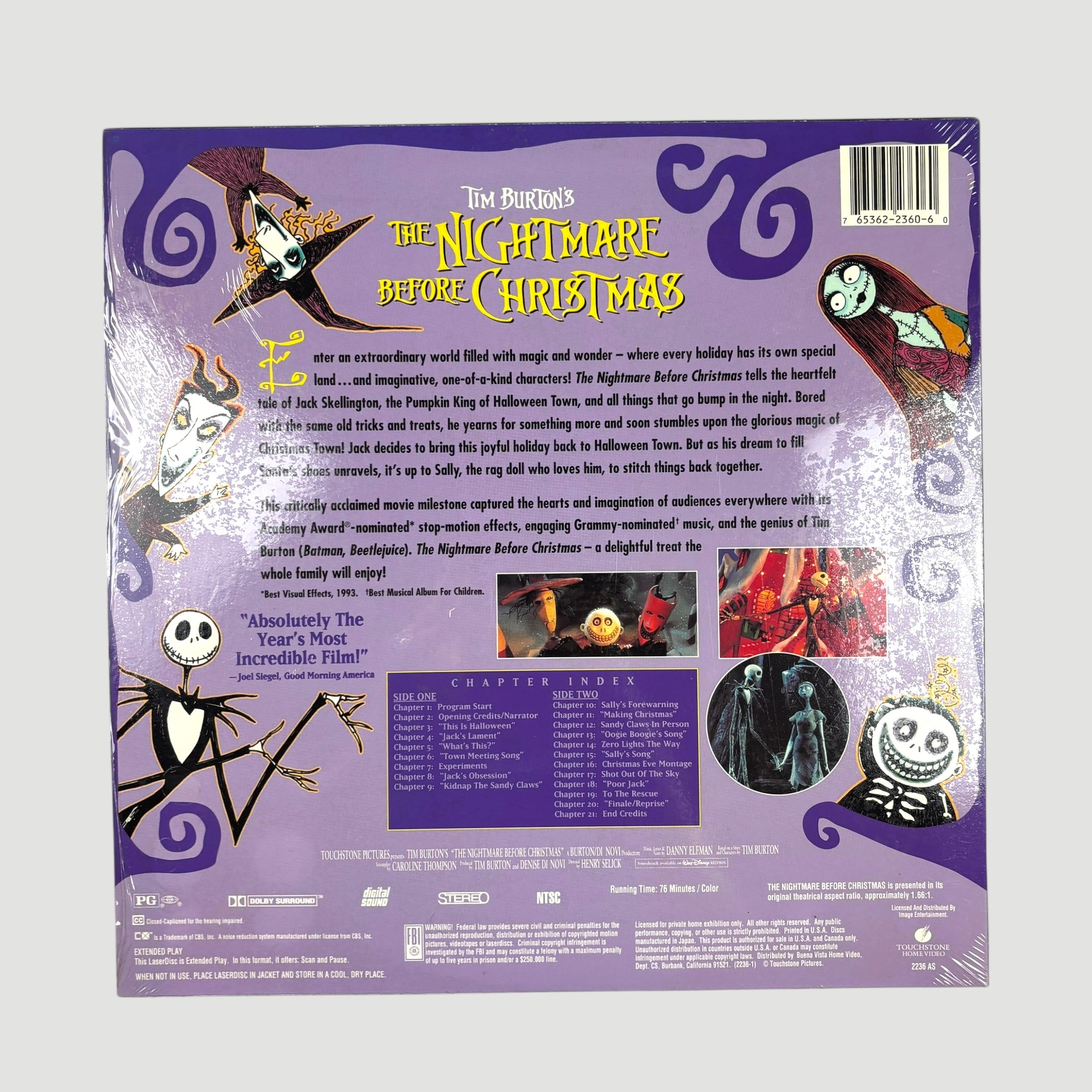 1993 The Nightmare Before Christmas Laserdisc