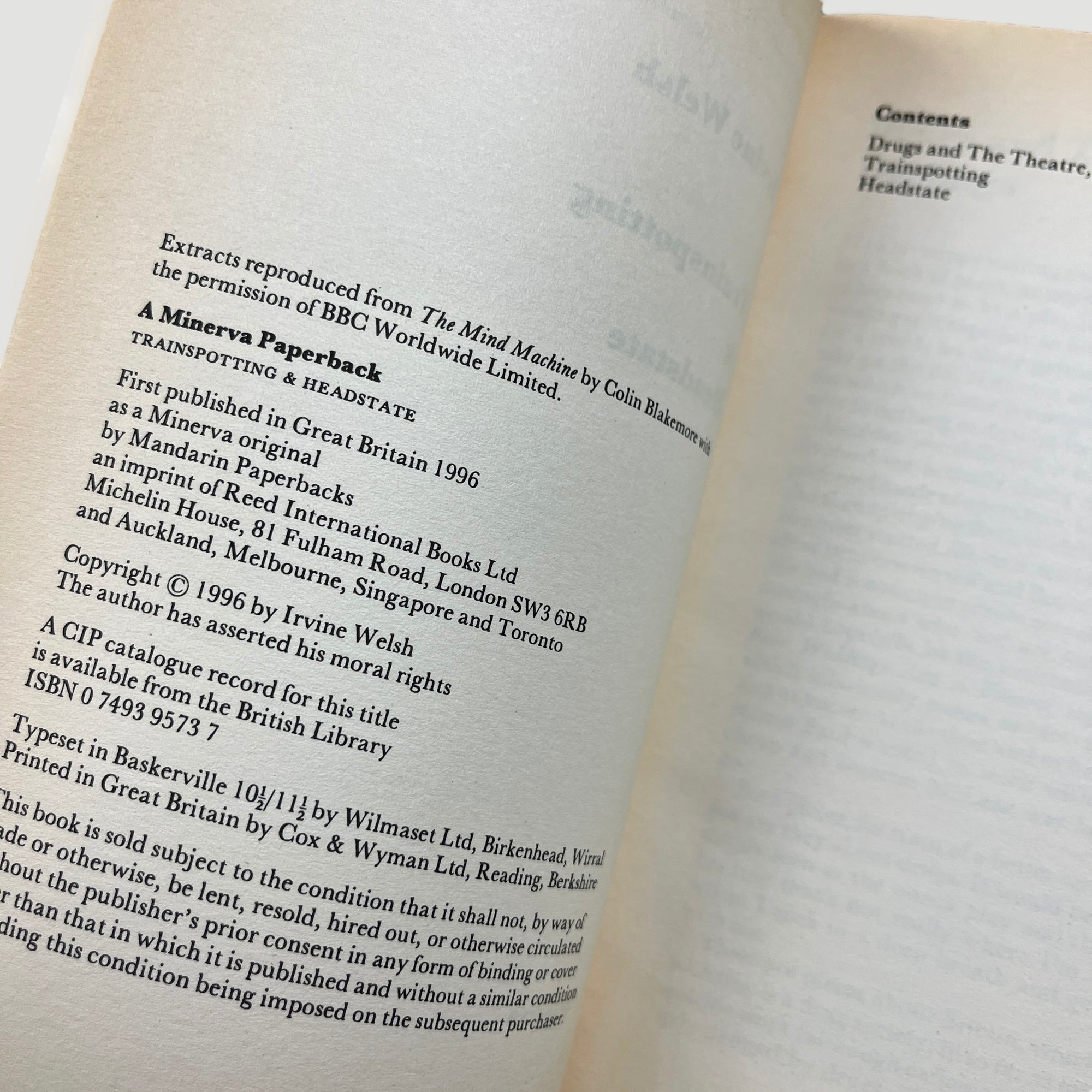 1996 Trainspotting & Headstate Playscripts by Irvine Welsh