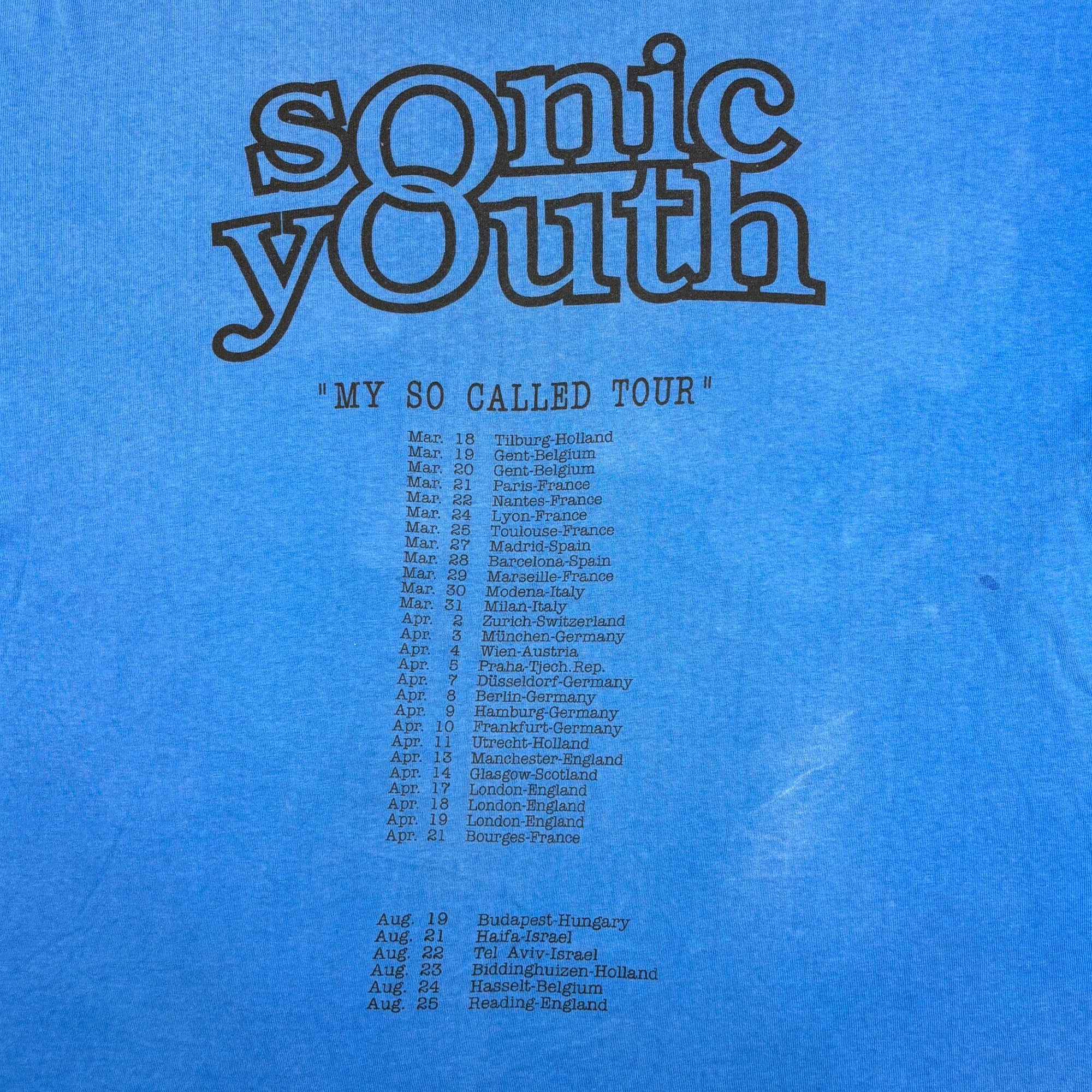 1995 Sonic Youth Washing Machine Euro Tour T-Shirt