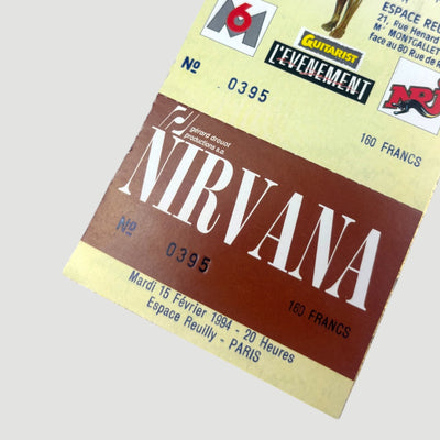 1994 Nirvana In Utero Ticket, Paris France