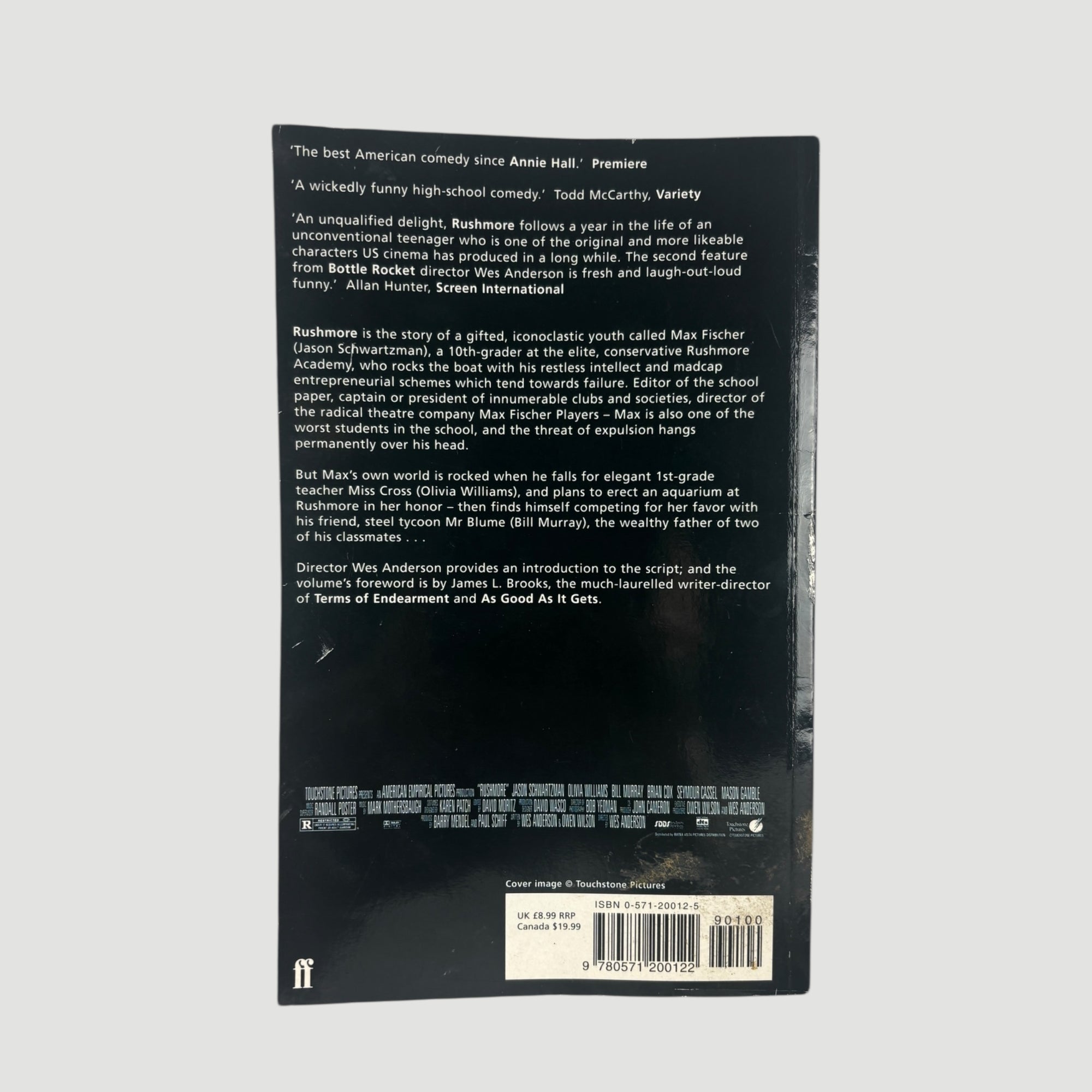 1999 Rushmore by Wes Anderson & Owen Wilson Faber Screenplay