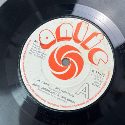 1969 Serge Gainsbourg Je Taime...Moi Non Plus 7" Single