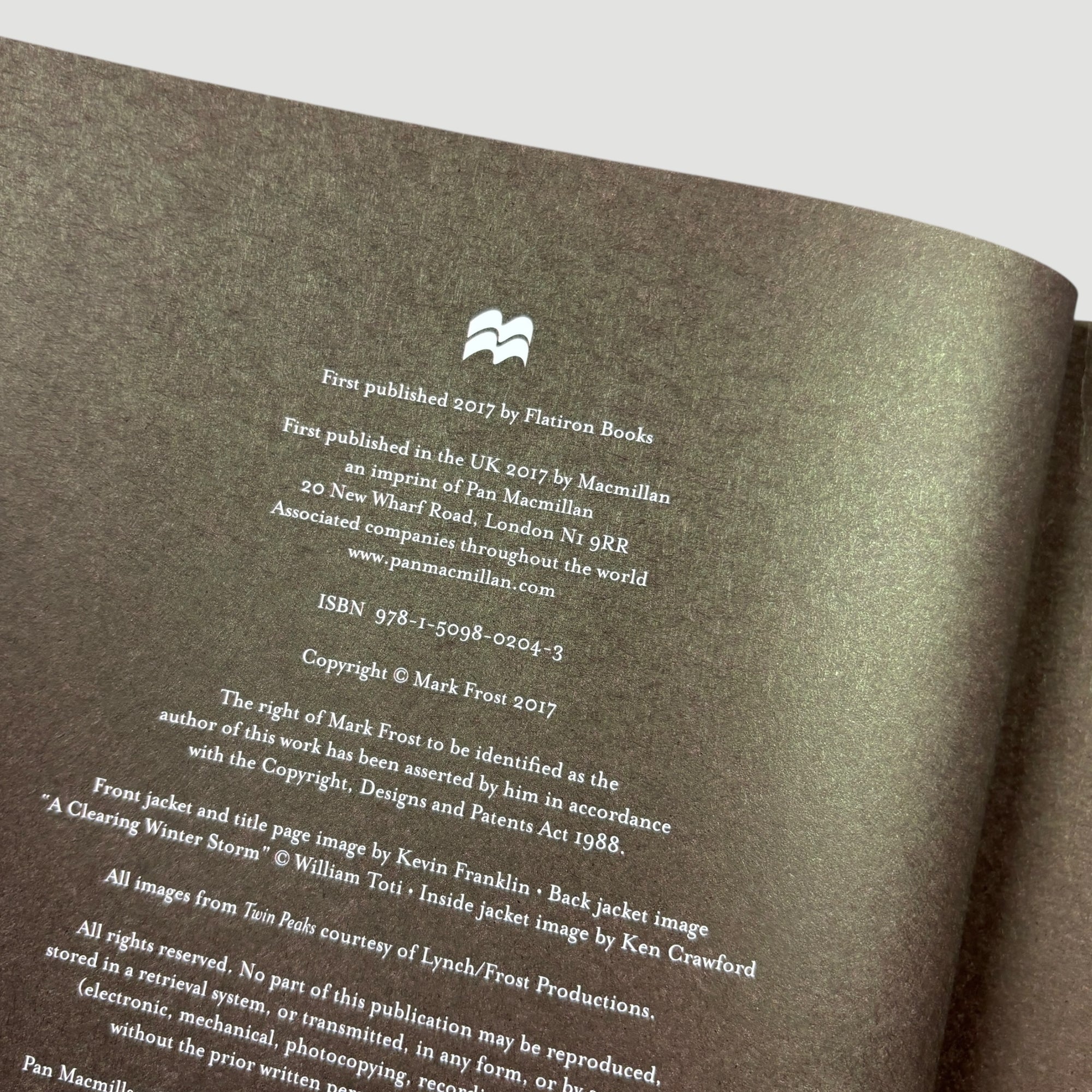 2017 Twin Peaks The Final Dossier: A Novel by Mark Frost. HB UK 1st Ed