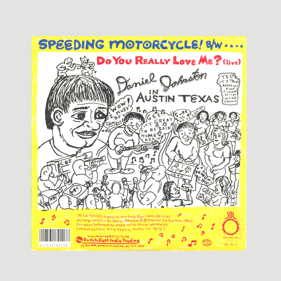 1990 Daniel Johnston and Yo La Tengo Speeding Motorcycle US Yellow 7"