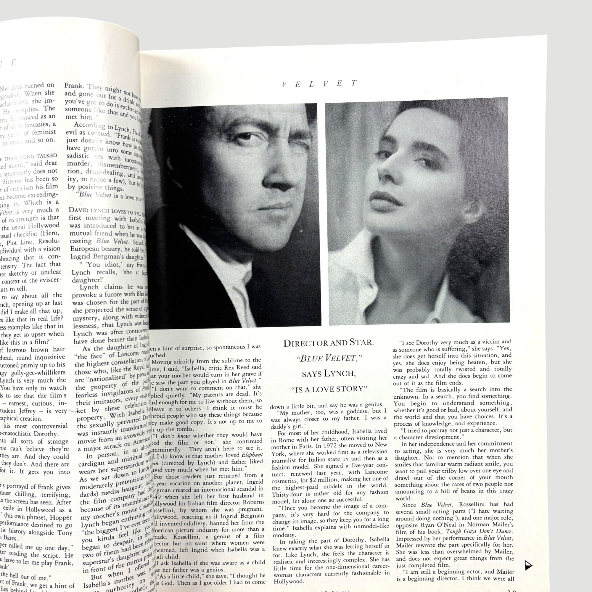 1987 The Face Magazine Isabella Rossellini/Blue Velvet Cover Issue