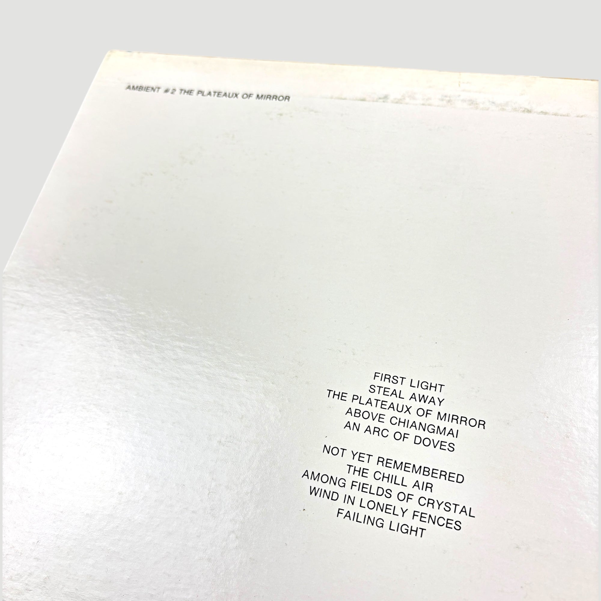 1979 Brian Eno Ambient 2: The Plateaux of Mirror Japanese LP w/Harold Bud