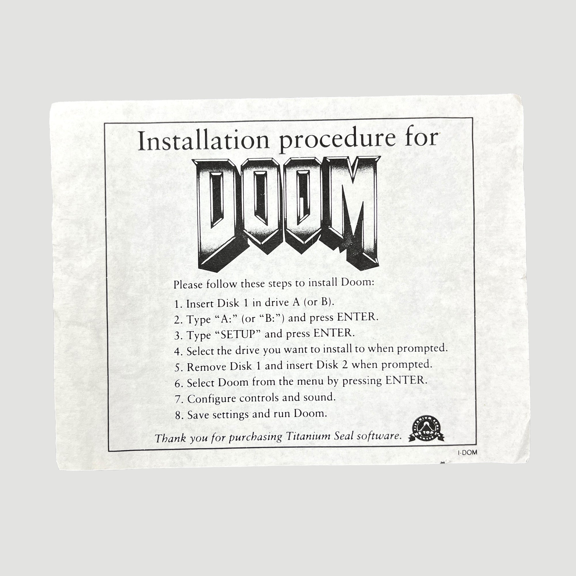 1994 DOOM Shareware (2 x 3.5" Floppy Disc Version)