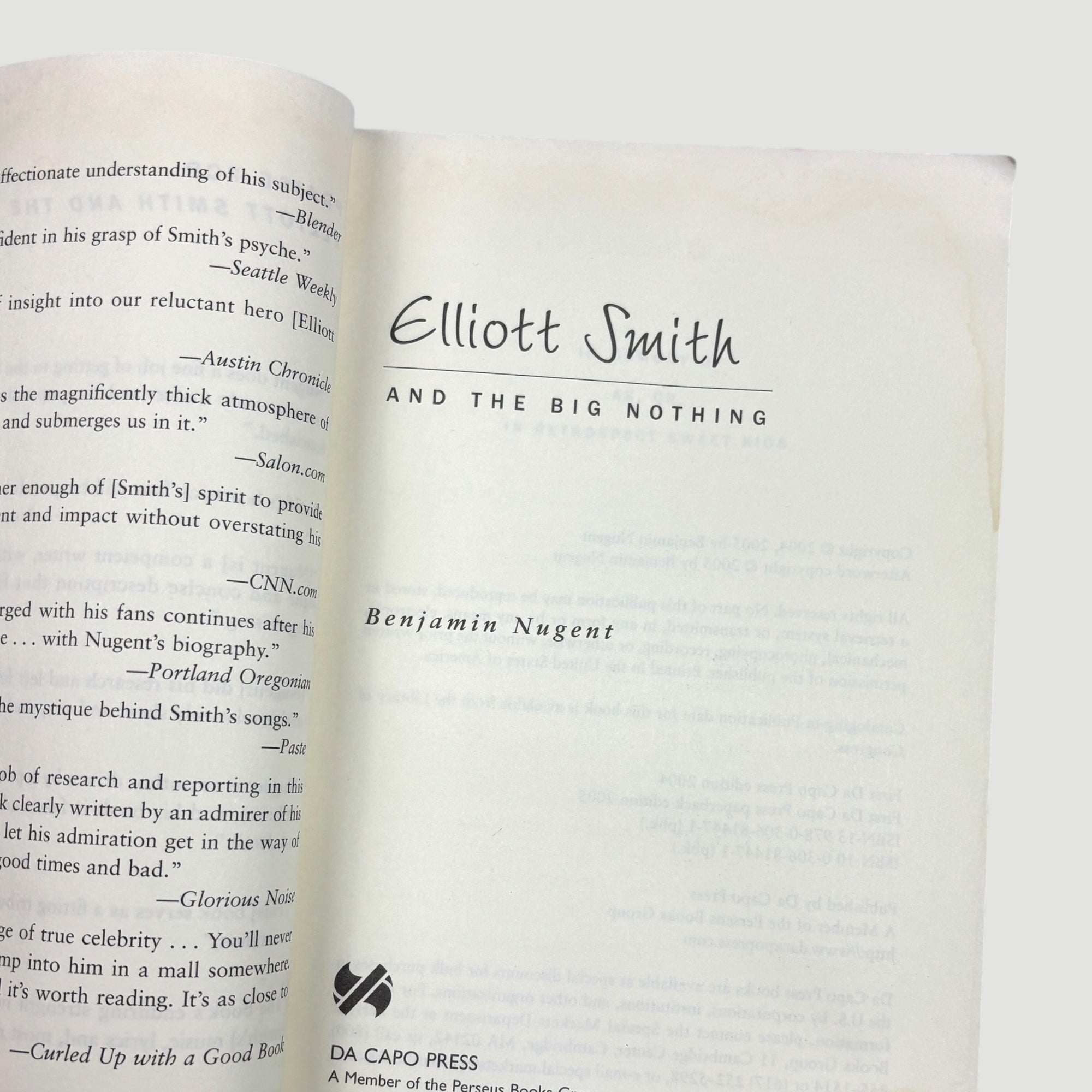 2005 Elliott Smith and the Big Nothing 1st Edition Softback