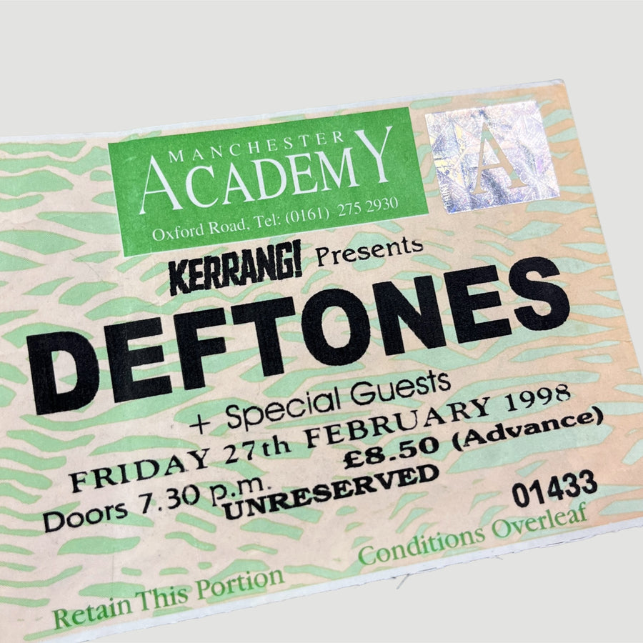 1998 Deftones Manchester Academy Ticket Stub