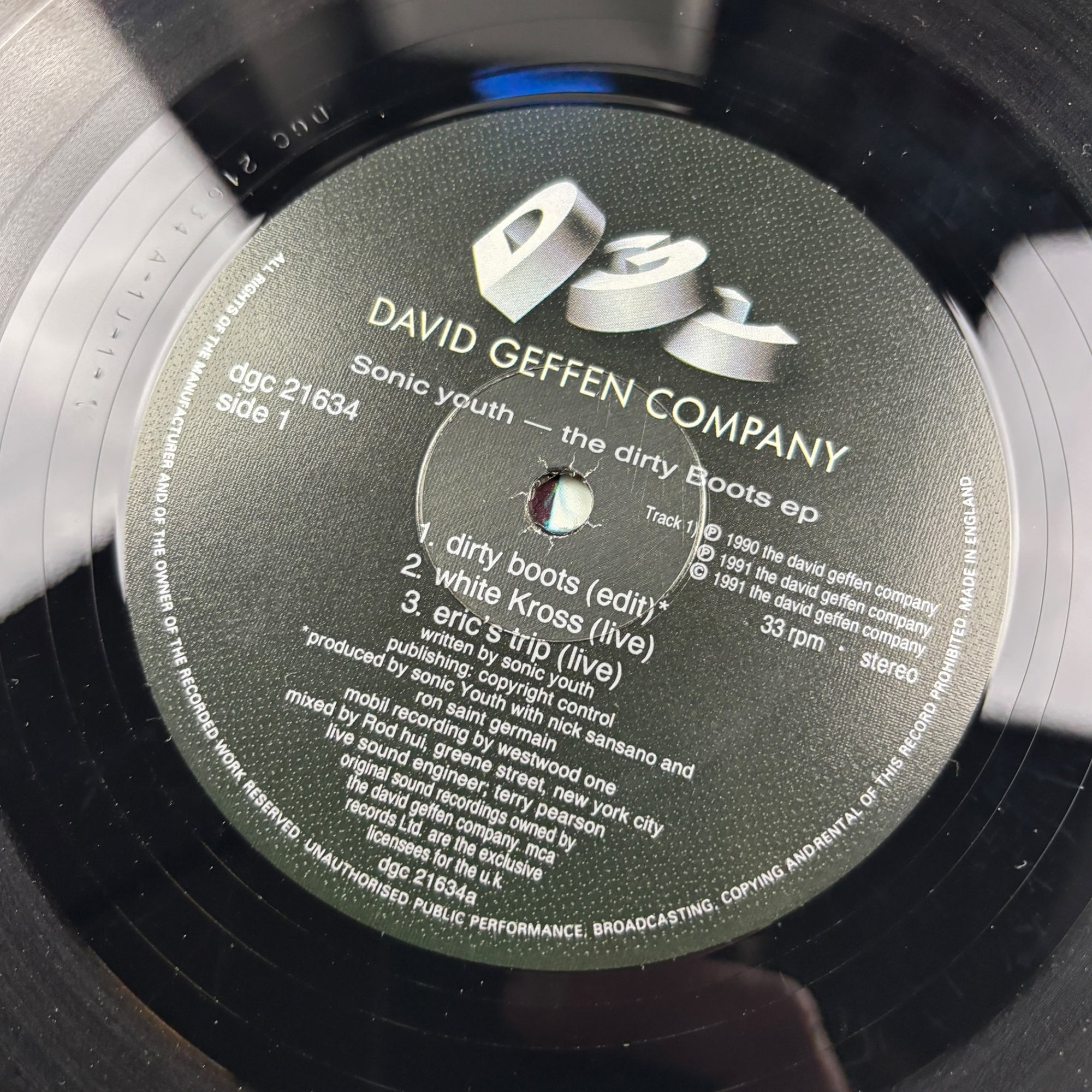 1991 Sonic Youth Dirty Boots UK 12" EP
