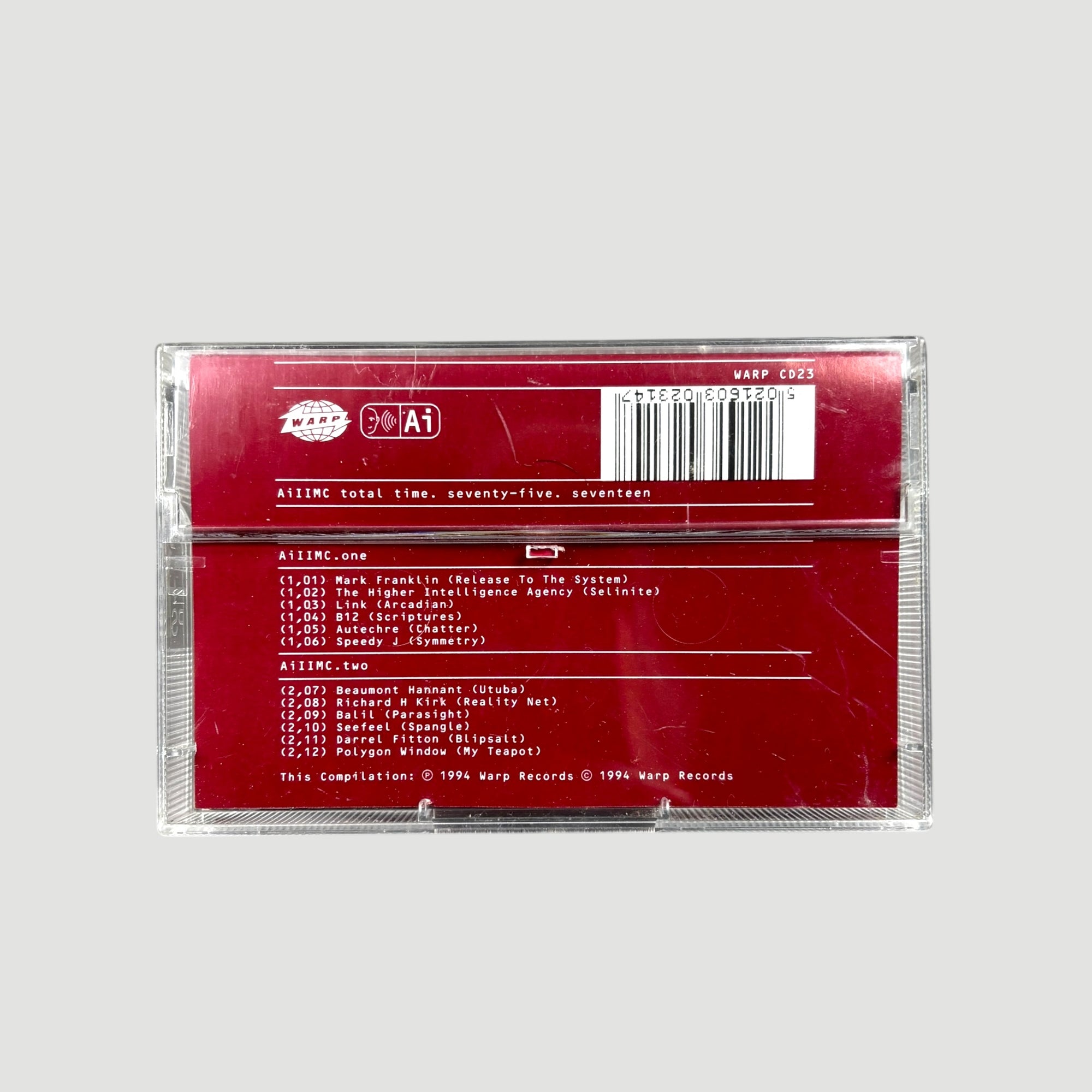 1994 Warp Records Artificial Intelligence II UK Cassette