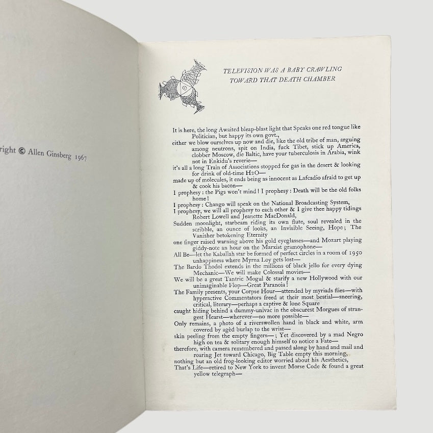 1967 Allen Ginsberg T.V. Baby Poems 1st Ed. Softcover