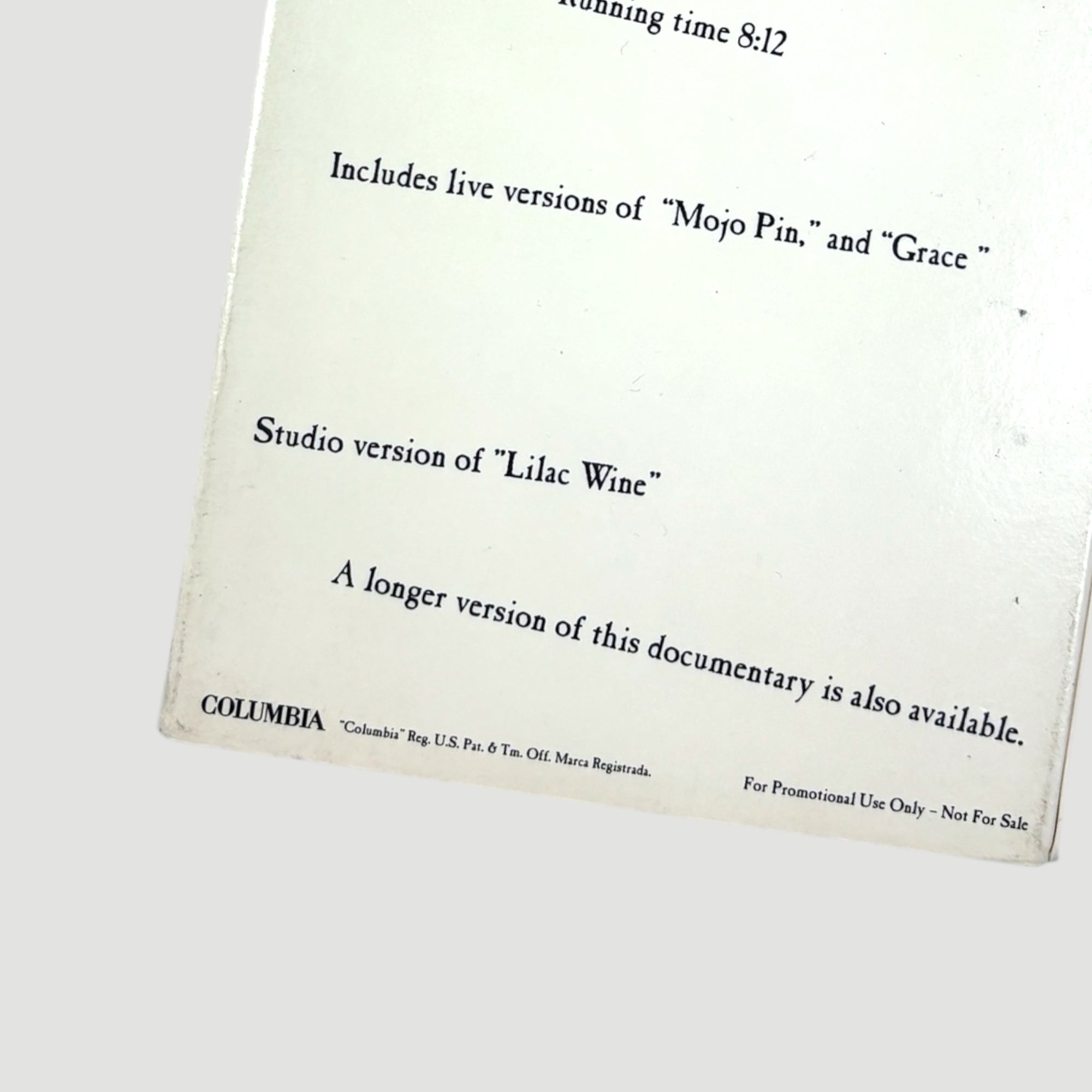 1994 Jeff Buckley Grace EPK US Promo VHS