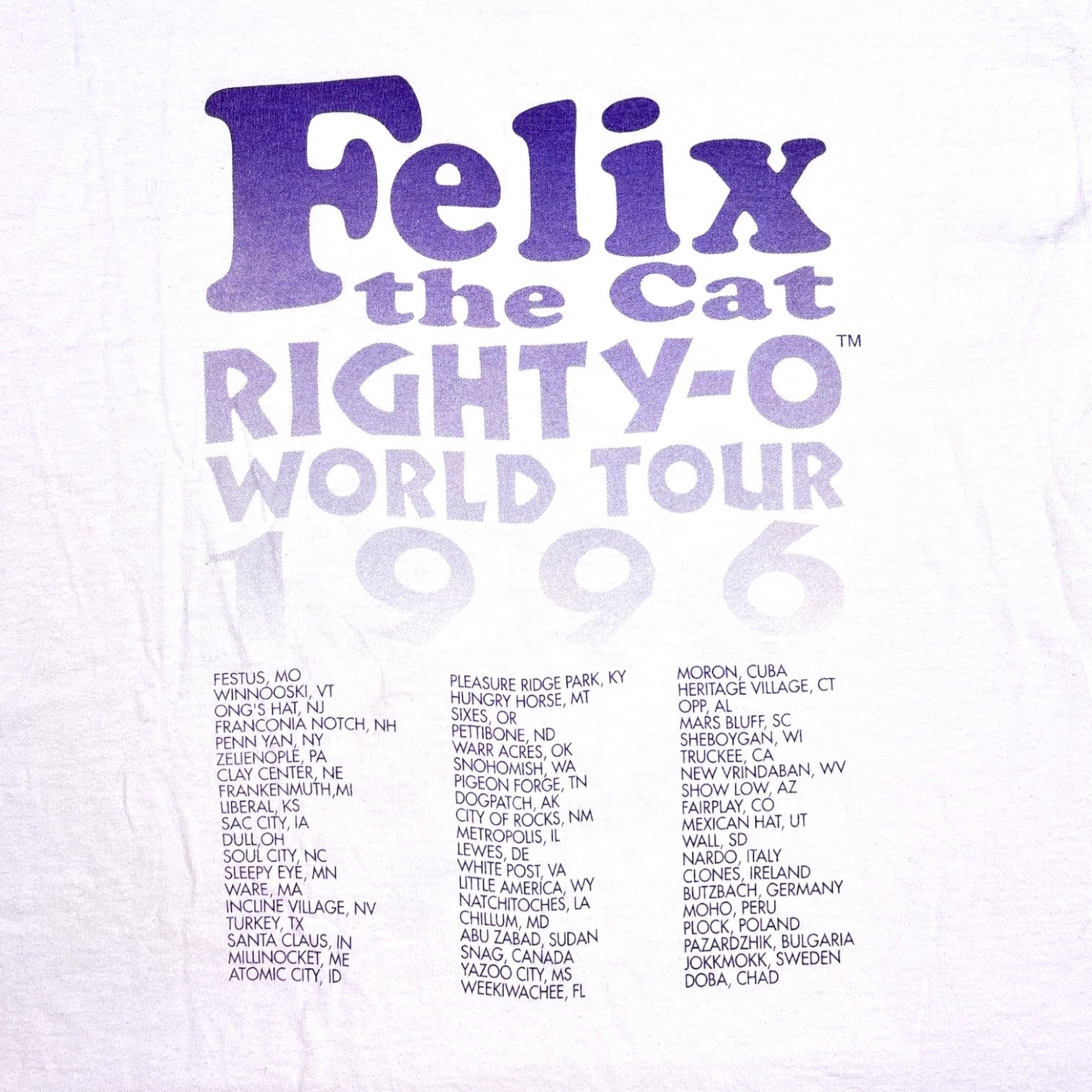 1996 Felix The Cat Tour T-Shirt