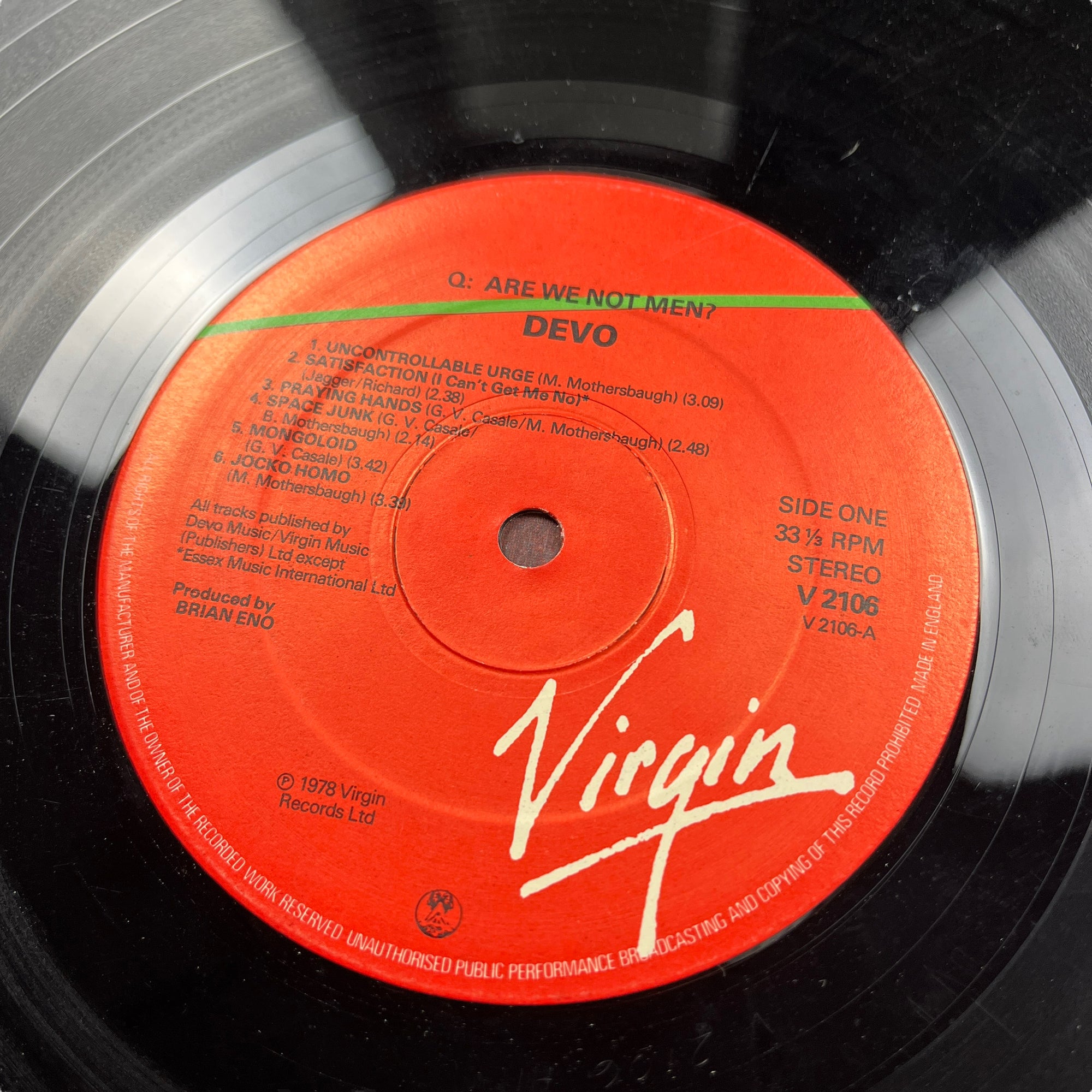 1978 Devo Q: Are we not Men? A: We are Devo UK LP