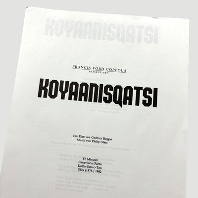 1982 Koyaanisqatsi German Press Pack
