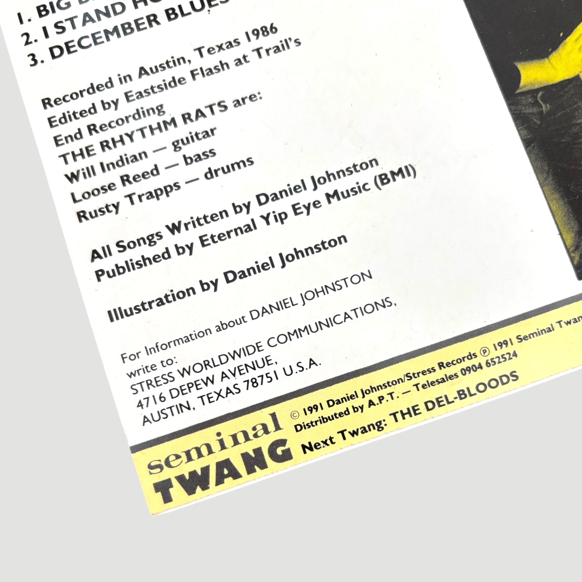 1991 Daniel Johnston & The Rhythm Rats Big Big World UK 7"