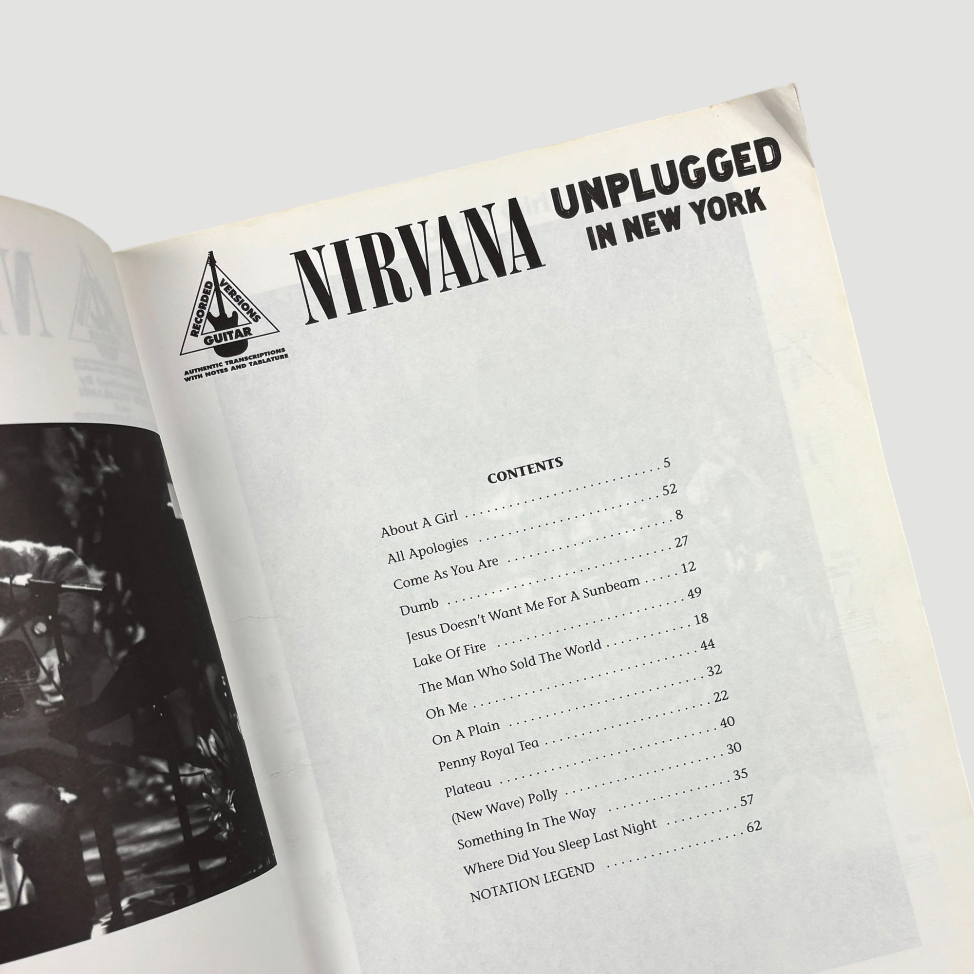 1995 Nirvana Unplugged in NYC Guitar Tab/Vocals