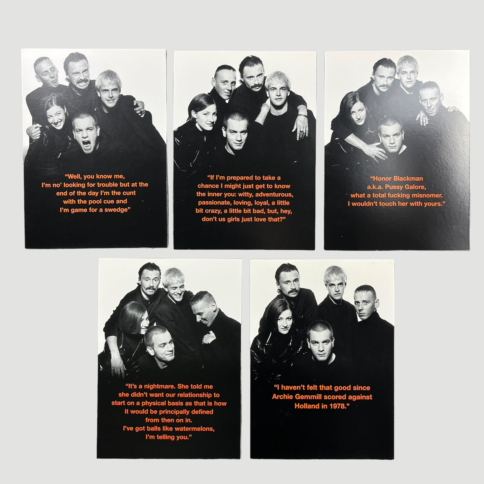1996 Trainspotting 5 Postcard Set