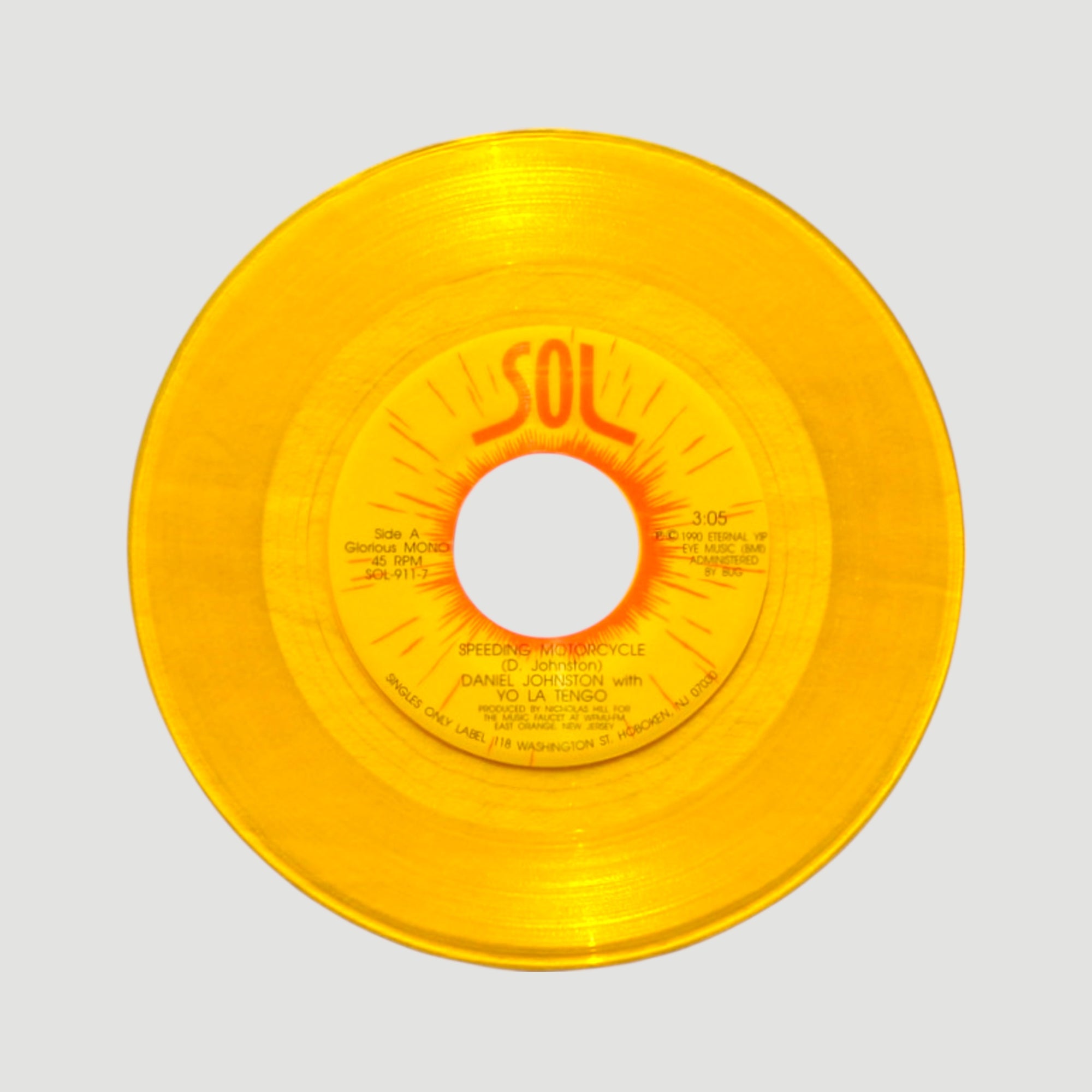 1990 Daniel Johnston and Yo La Tengo Speeding Motorcycle US Yellow 7"