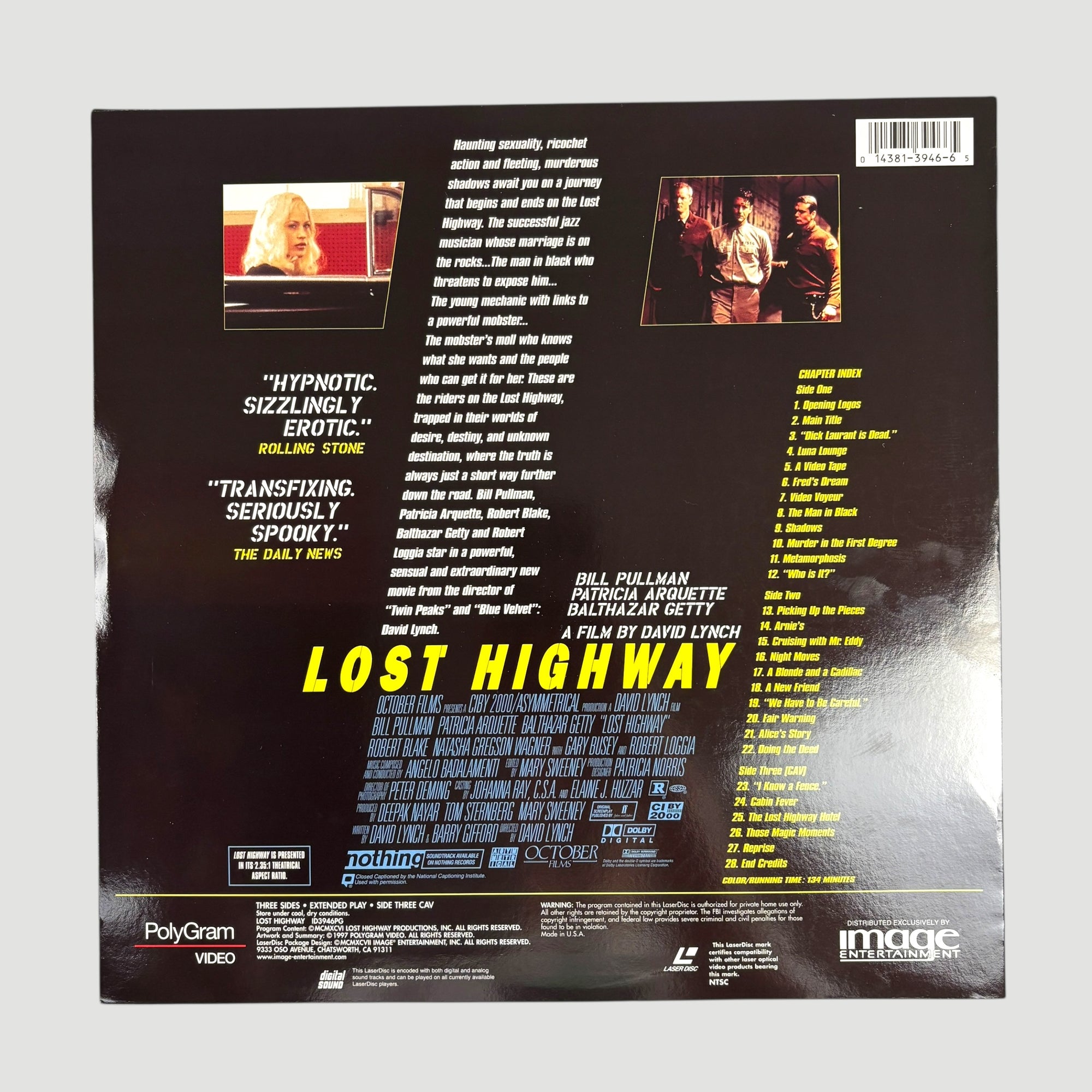 1996 Lost Highway UK Laserdisc