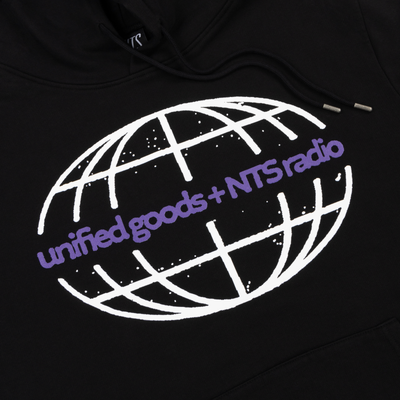 NTS x UG Globe Logo Black Hoodie