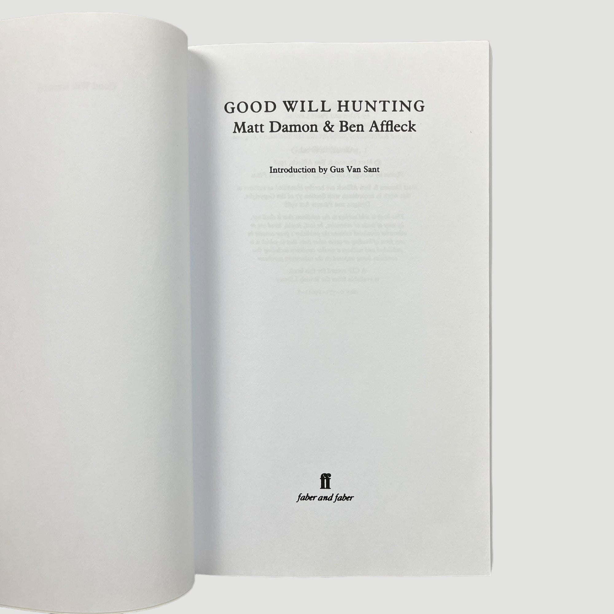 1998 Good Will Hunting Faber Screenplay