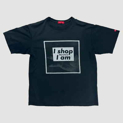 00's Barbara Kruger 'I Shop Therefore i Am' T-Shirt