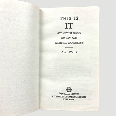 1973 Alan Watts 'This is It' & Other Essays on Zen & Spiritual Experience
