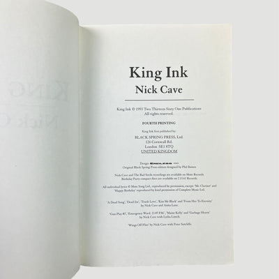 1993 Nick Cave ‘King Ink’ 1st Softback