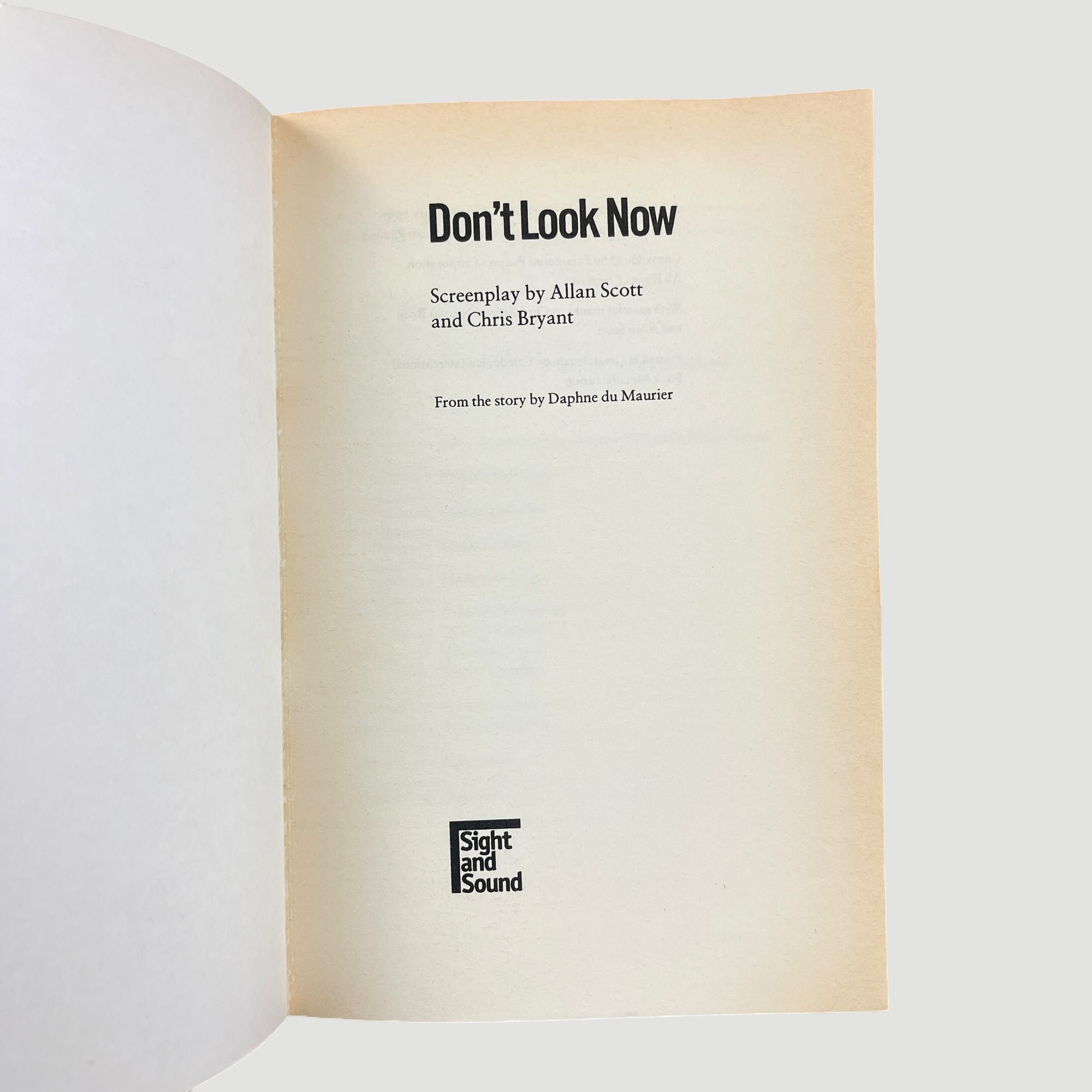 1997 Sight & Sound Don't Look Now Screenplay