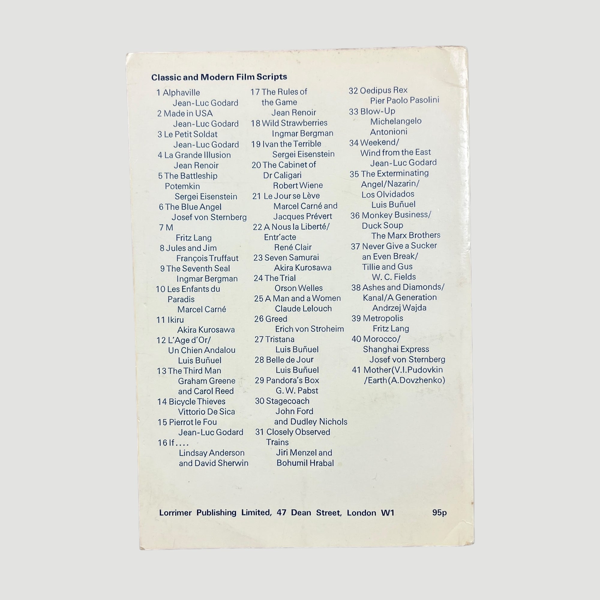 1972 The Seventh Seal Ingmar Bergman Film Script