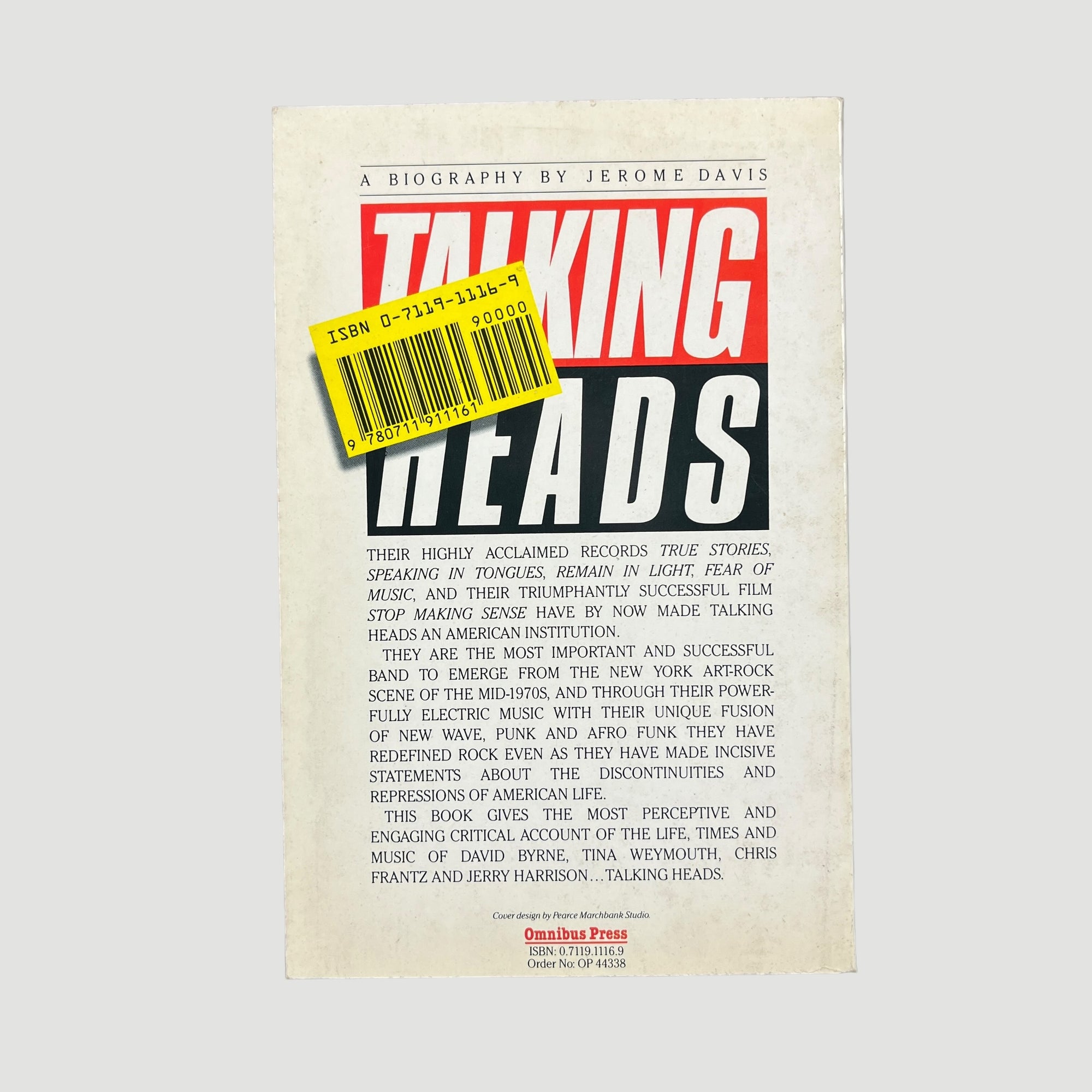 1987 Talking Heads A Biography Omnibus Press