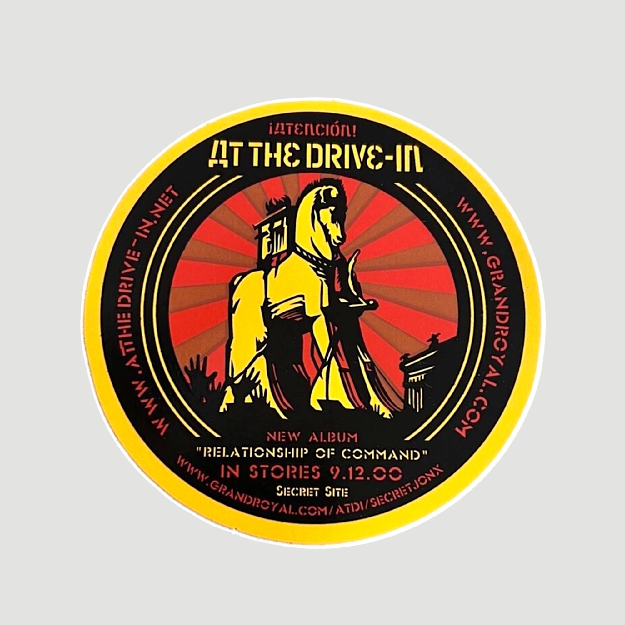 2000 At The Drive-In Relationship of Command US Promo Sticker (1)