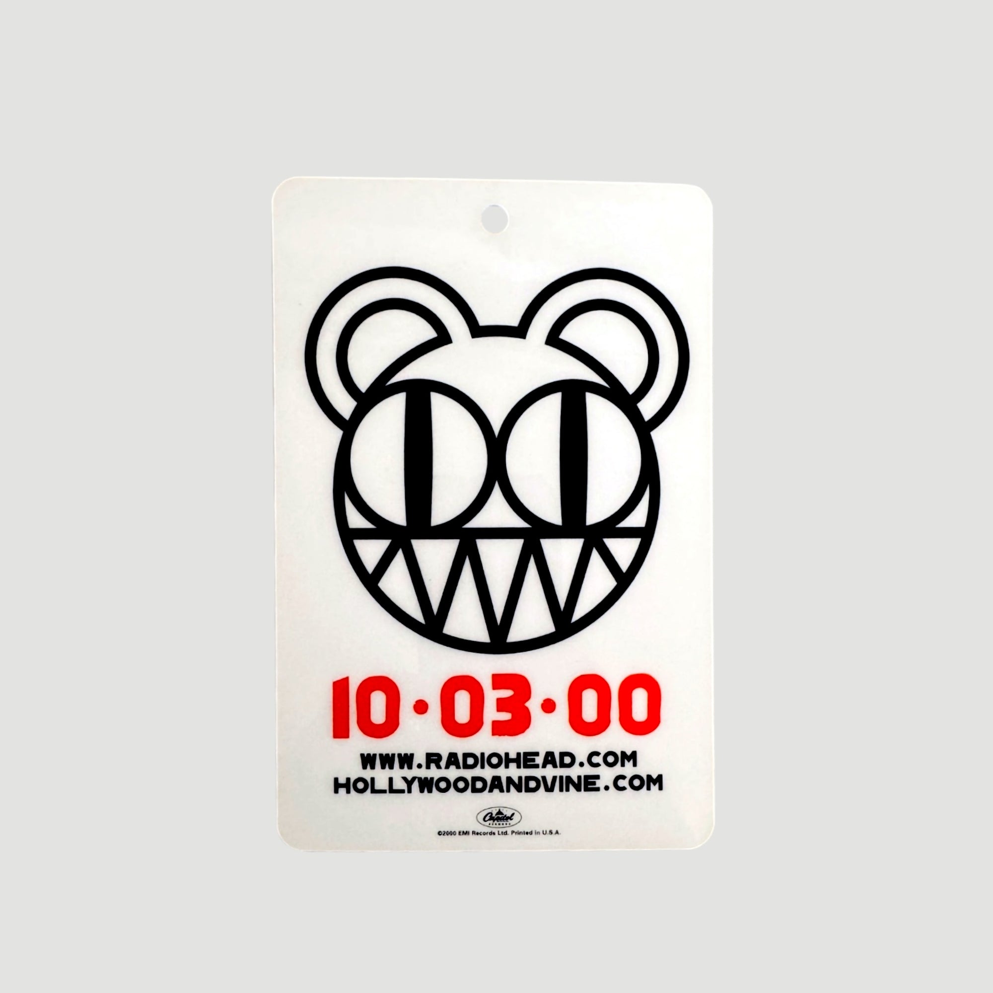 2000 Radiohead KID A Tour Laminate