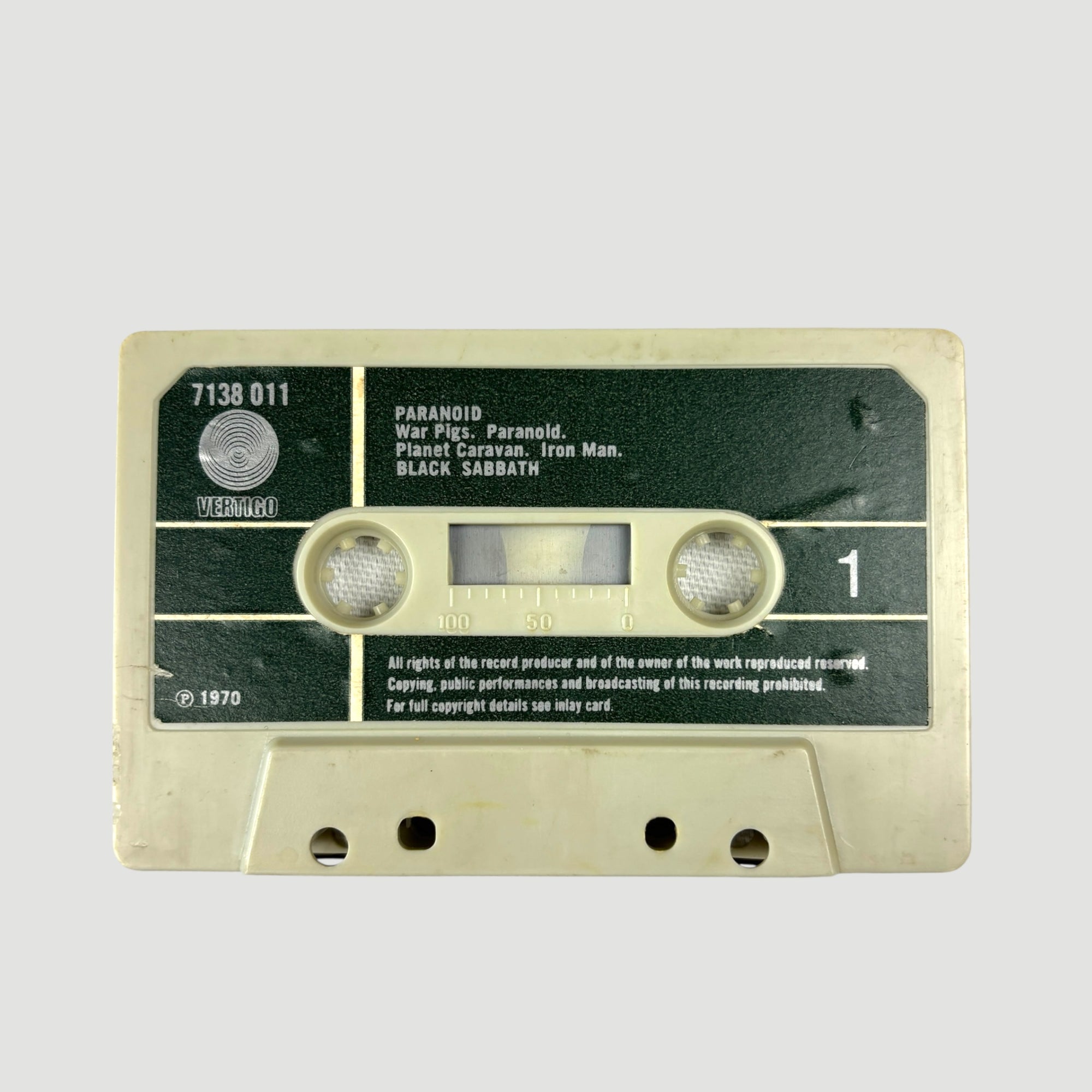 1970 Black Sabbath Paranoid UK Cassette