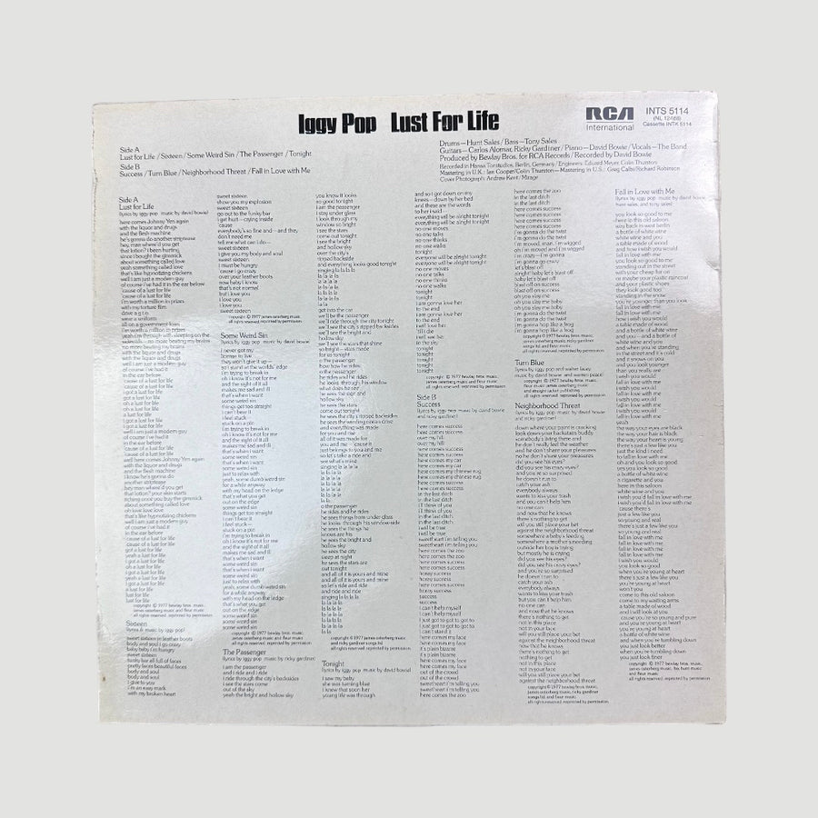 70's Iggy Pop Lust for Life Vinyl
