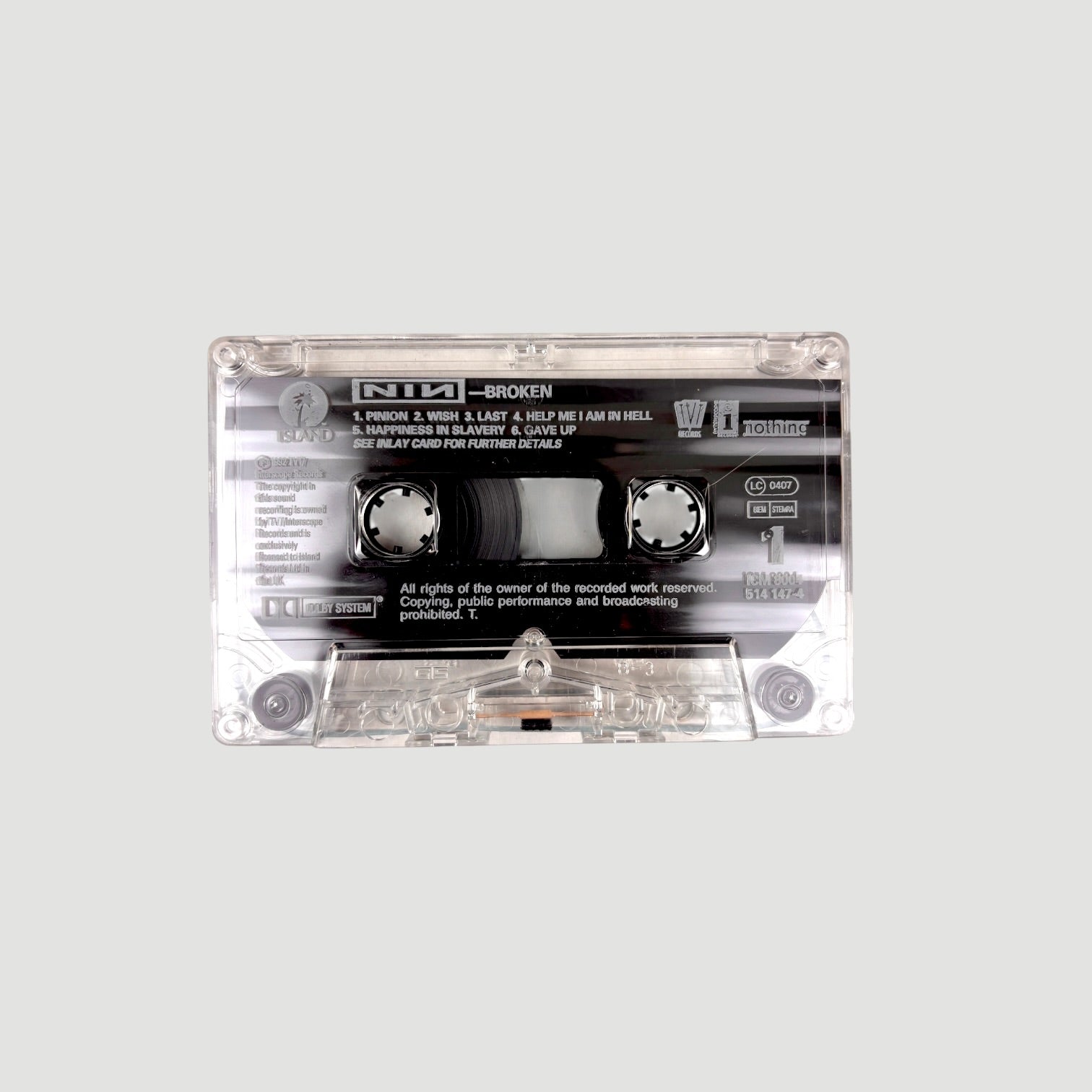 1992 Nine Inch Nails Broken UK Cassette EP