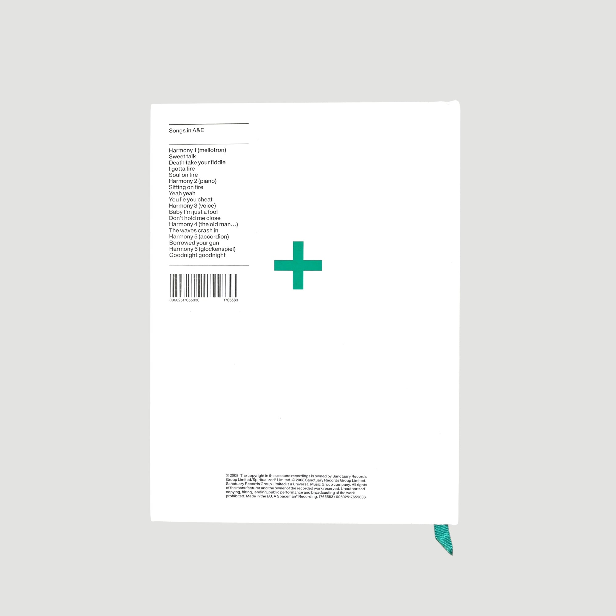 2008 Spiritualized Songs in A&E CD Hardback Special Edition