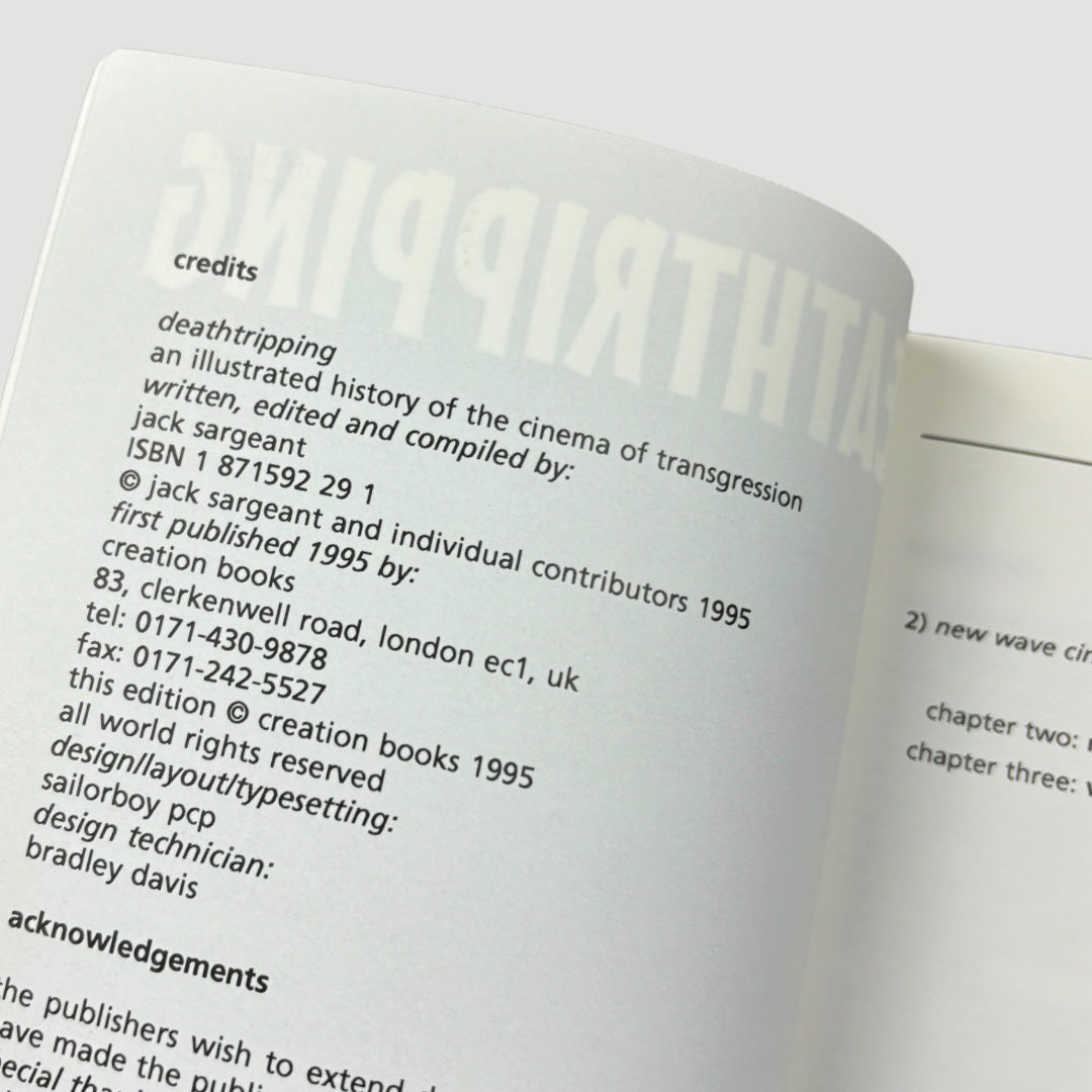 1995 Deathtripping: The Cinema of Transgression 1st Ed.