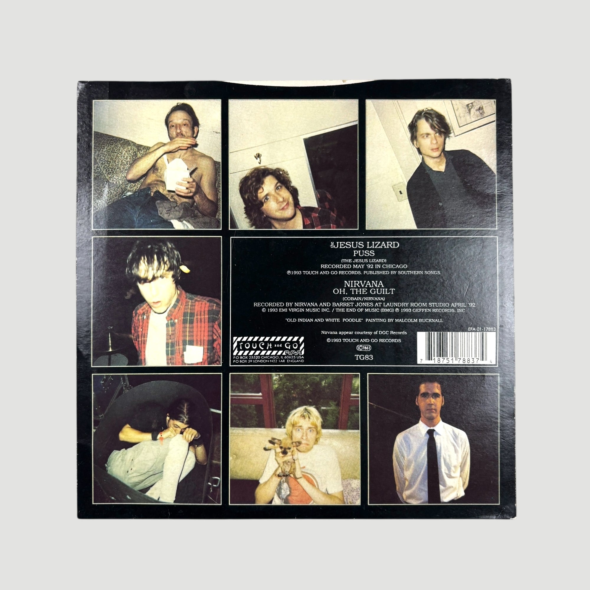 1992 Nirvana/The Jesus Lizard Puss/Oh The Guilt Split UK 7" Blue Vinyl