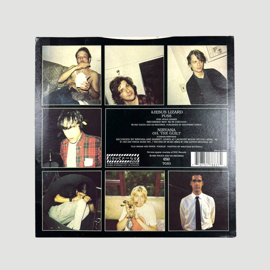 1992 Nirvana/The Jesus Lizard Puss/Oh The Guilt Split UK 7" Blue Vinyl