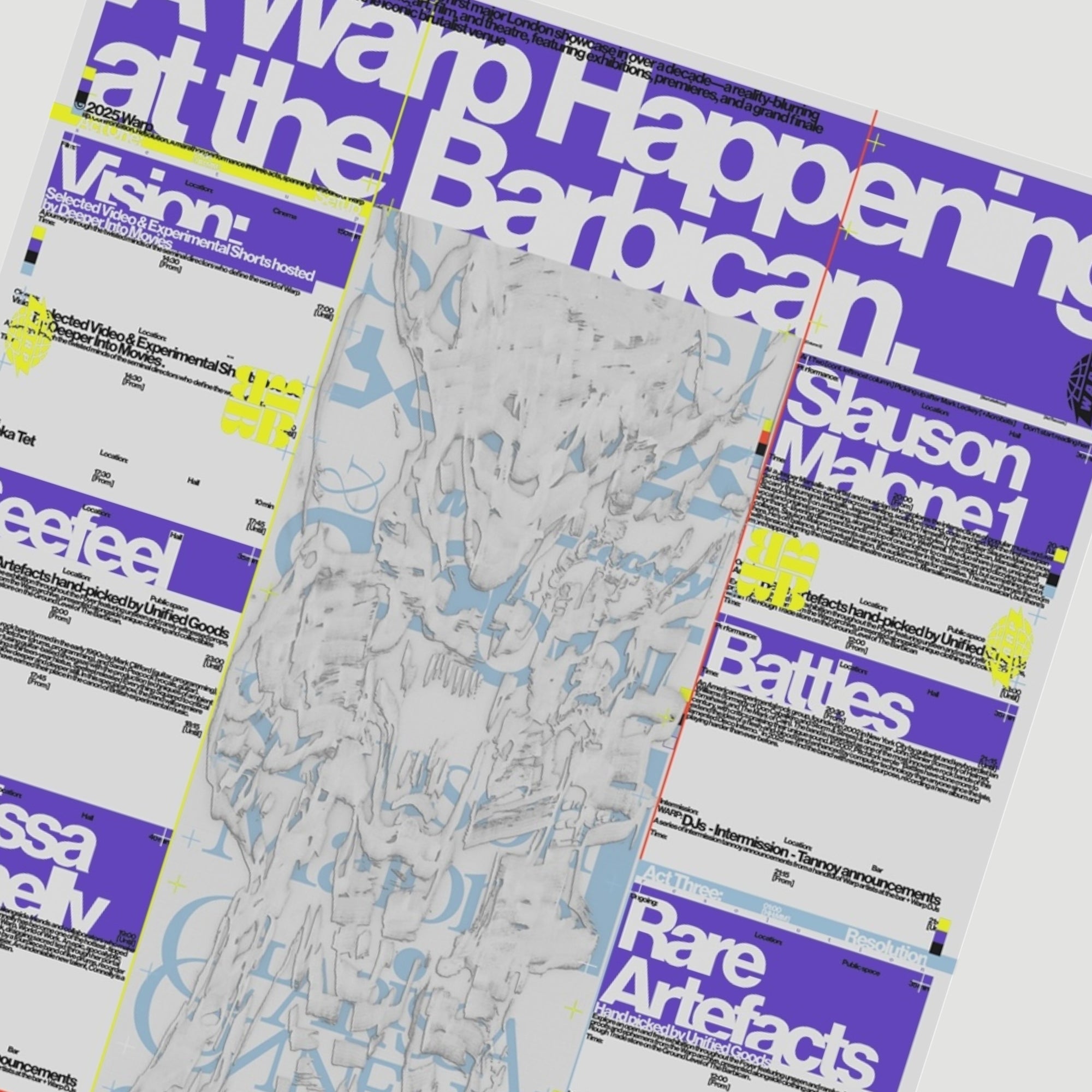 Warp Records x Barbican A Warp Happening A3 Poster