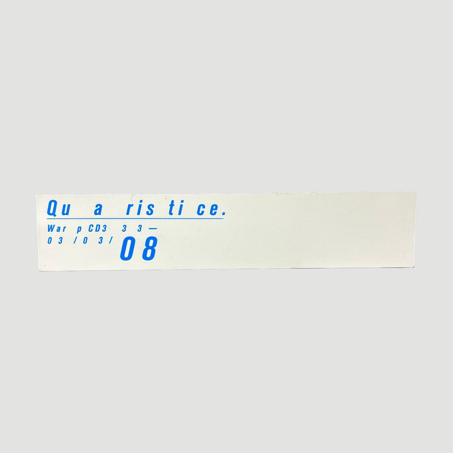 2008 Autechre 'Quaristice' Promo Sticker