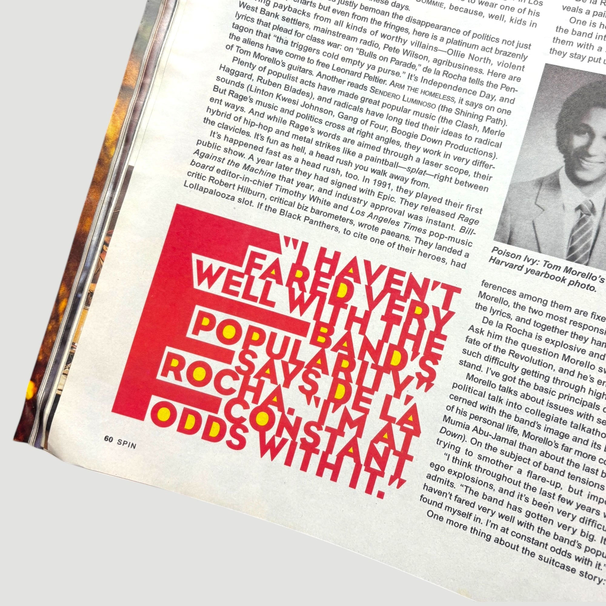 1996 Spin Magazine Rage Against the Machine Cover Issue