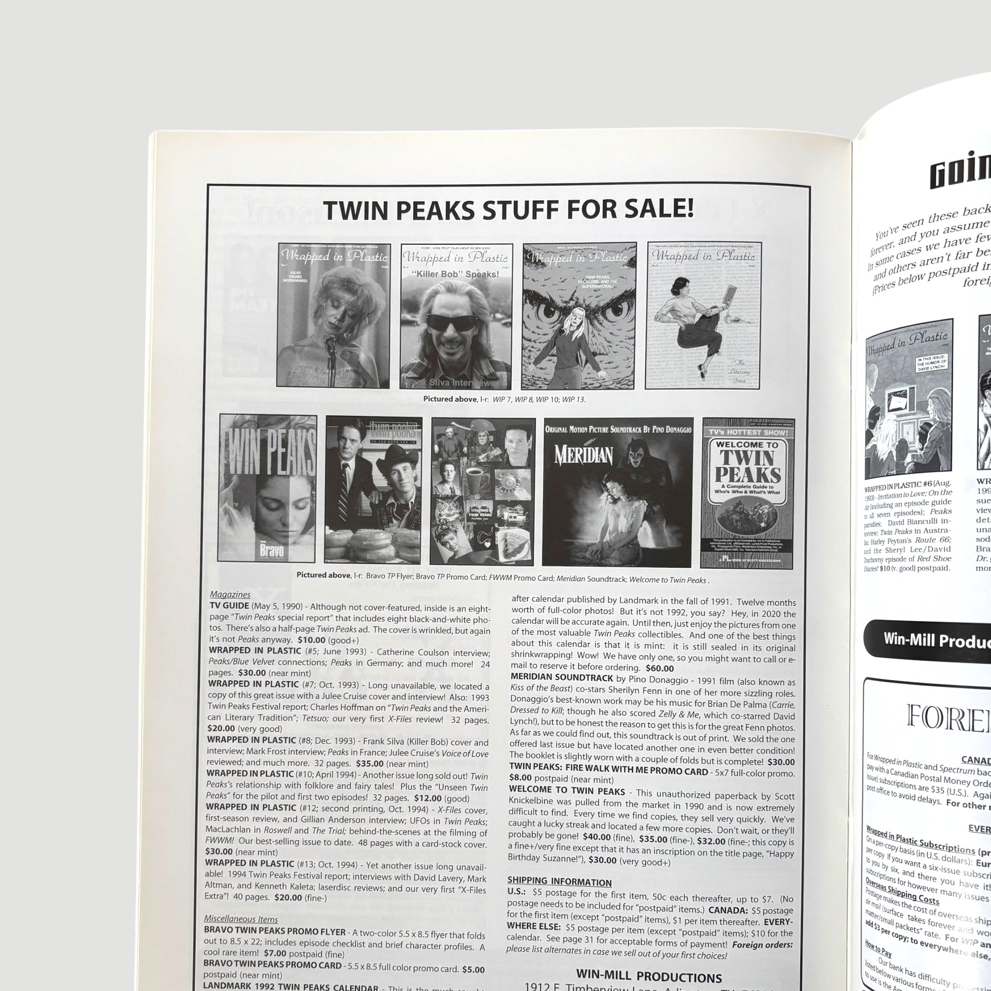 2000 Twin Peaks: Wrapped in Plastic Log Lady Issue