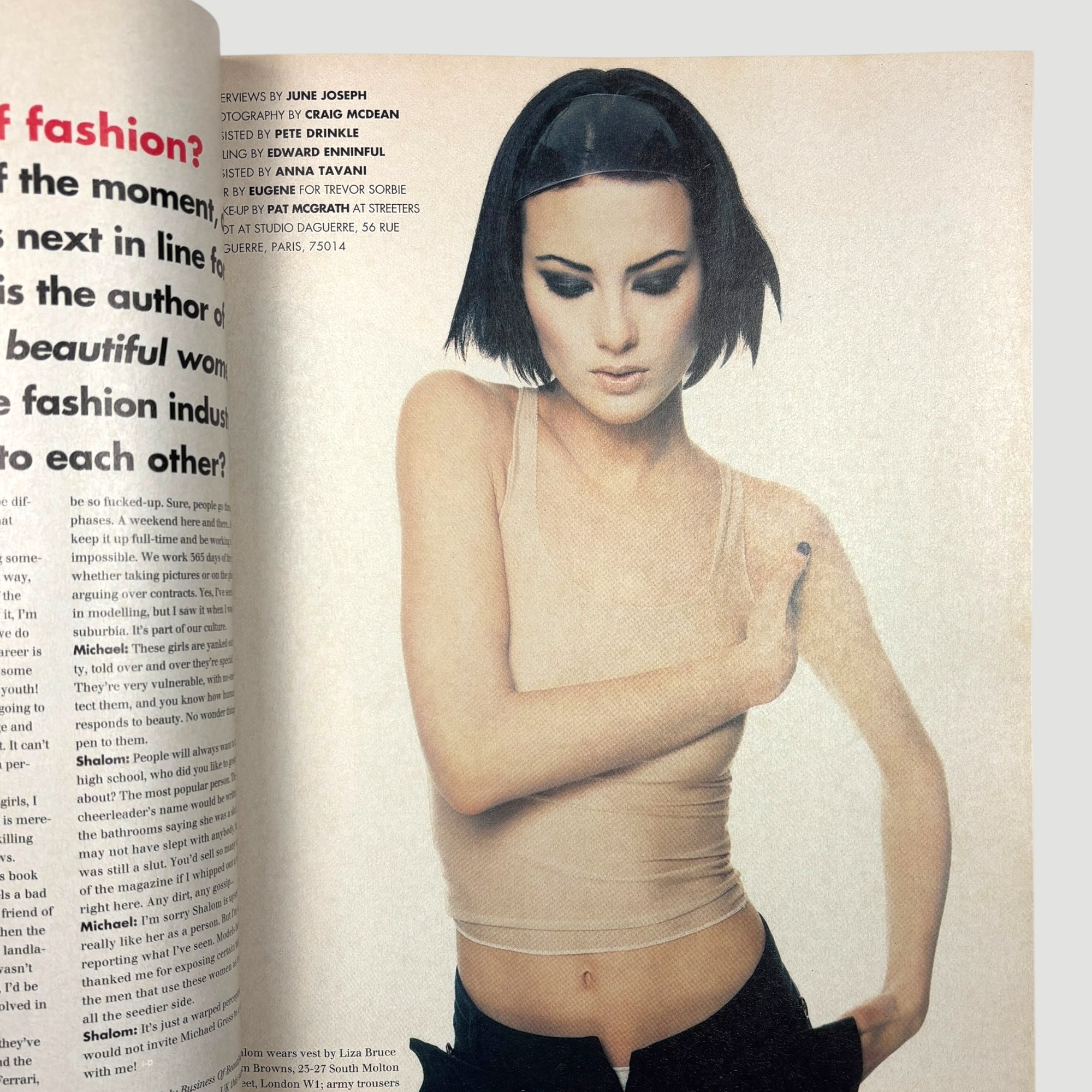 1995 i-D Magazine Shalom Harlow Cover Issue