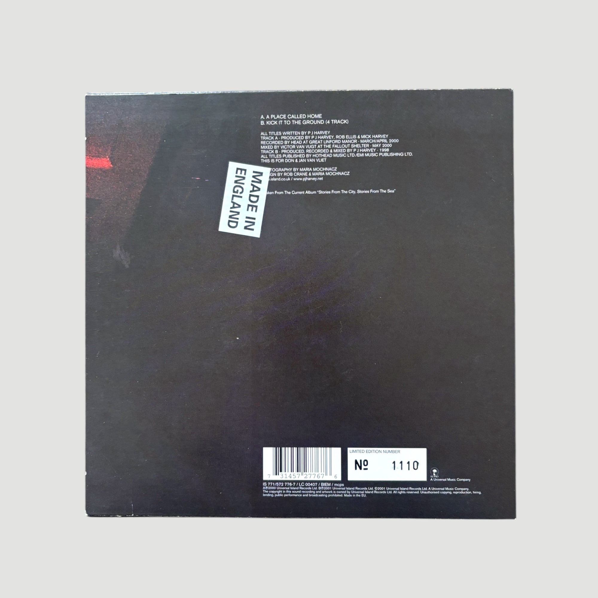 2000 PJ Harvey A Place Called Home UK 7" Single